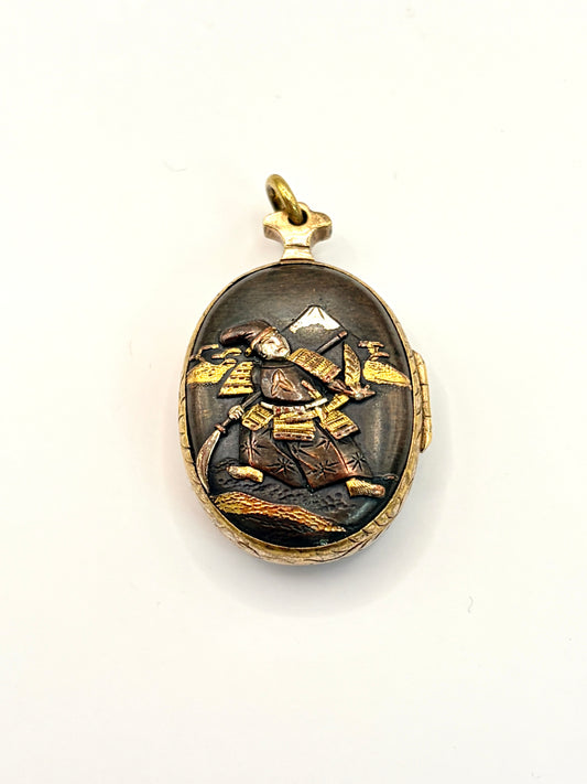 Stunning, Art Deco Japanese 'Shakudō' Mixed Metal Locket