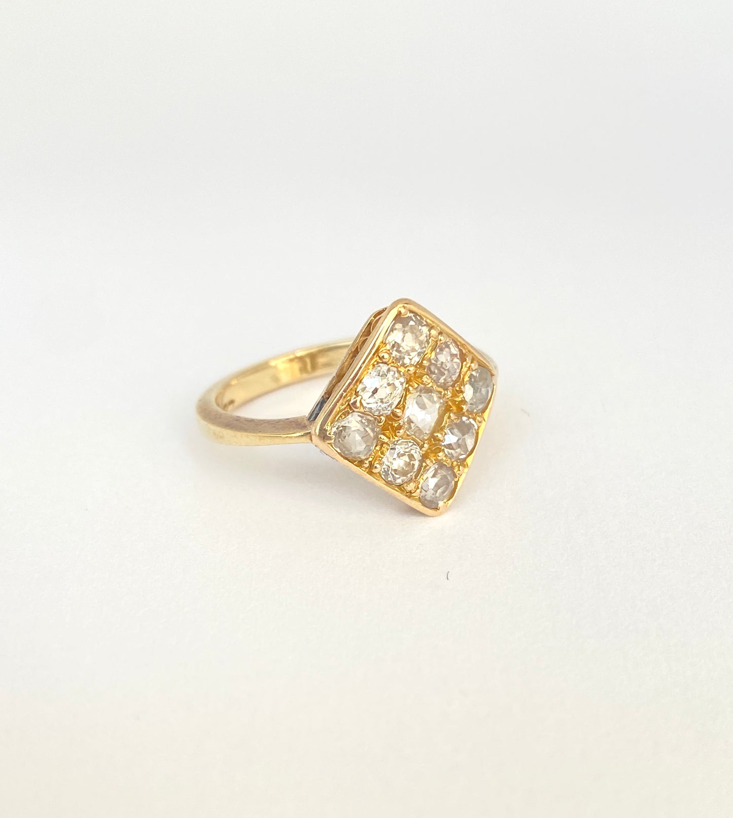 18ct Gold, Antique, Old Mine Cut Diamond Engagement Ring, Hallmarked 18ct Gold
