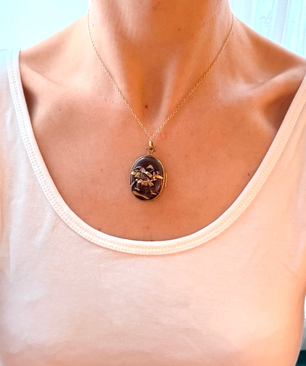 Stunning, Art Deco Japanese 'Shakudō' Mixed Metal Locket