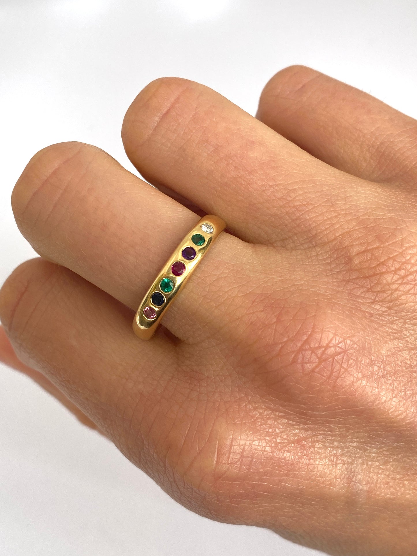 Vintage, 18ct Gold, Dearest, Acrostic Multi Gemstone Ring