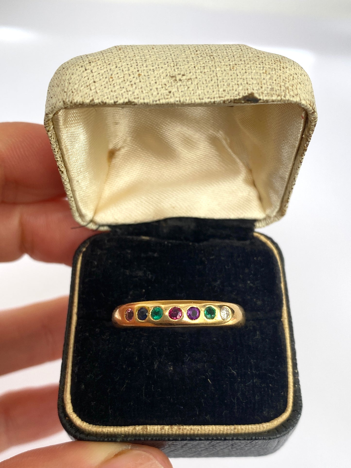 Vintage, 18ct Gold, Dearest, Acrostic Multi Gemstone Ring