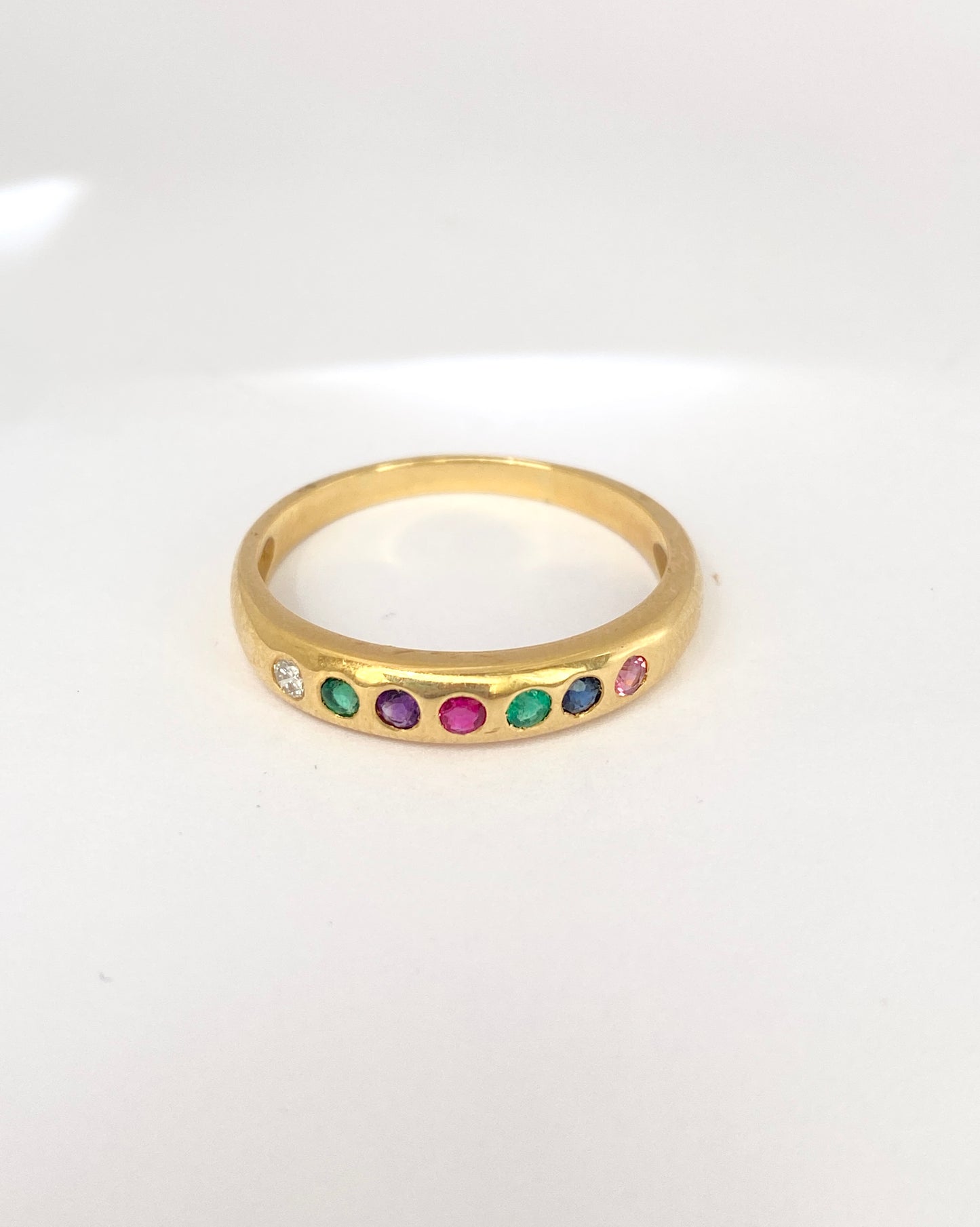 Vintage, 18ct Gold, Dearest, Acrostic Multi Gemstone Ring