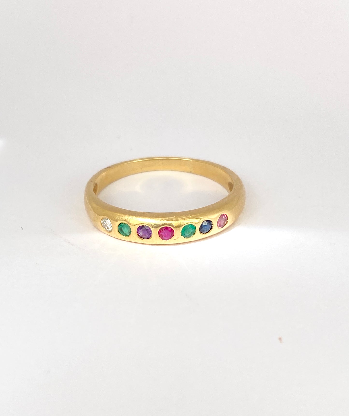 Vintage, 18ct Gold, Dearest, Acrostic Multi Gemstone Ring