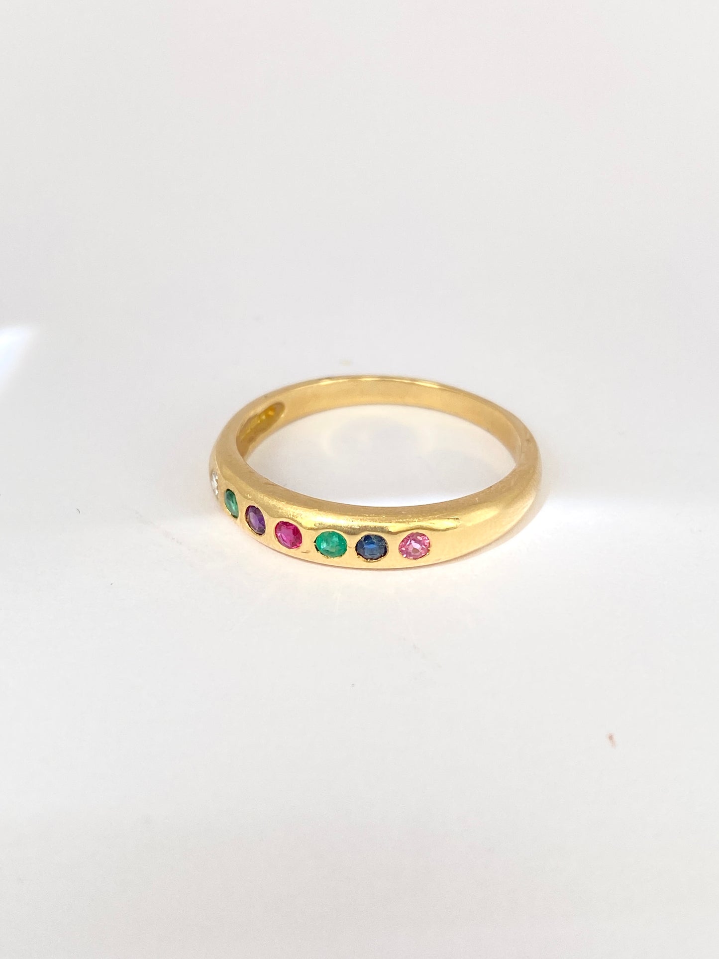 Vintage, 18ct Gold, Dearest, Acrostic Multi Gemstone Ring