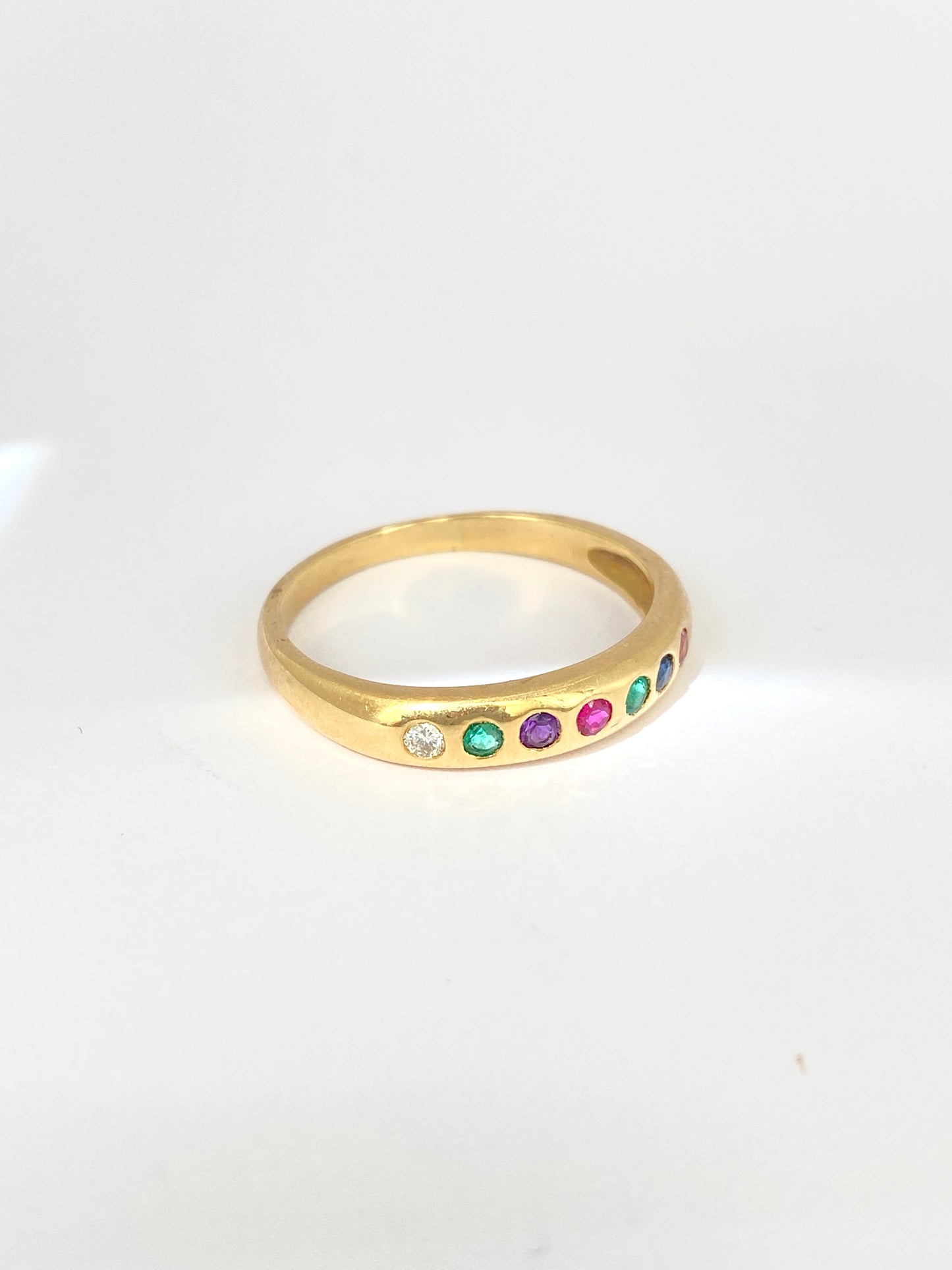 Vintage, 18ct Gold, Dearest, Acrostic Multi Gemstone Ring