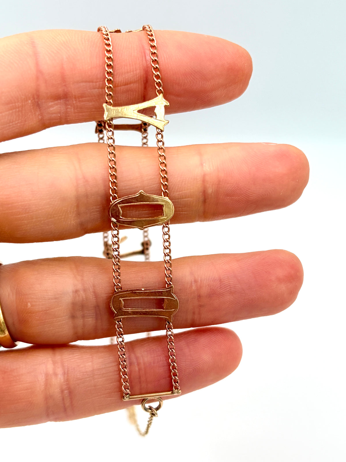 Romantic Vintage, 9ct Gold 'I Love You' Bracelet, Hallmarked London 1973