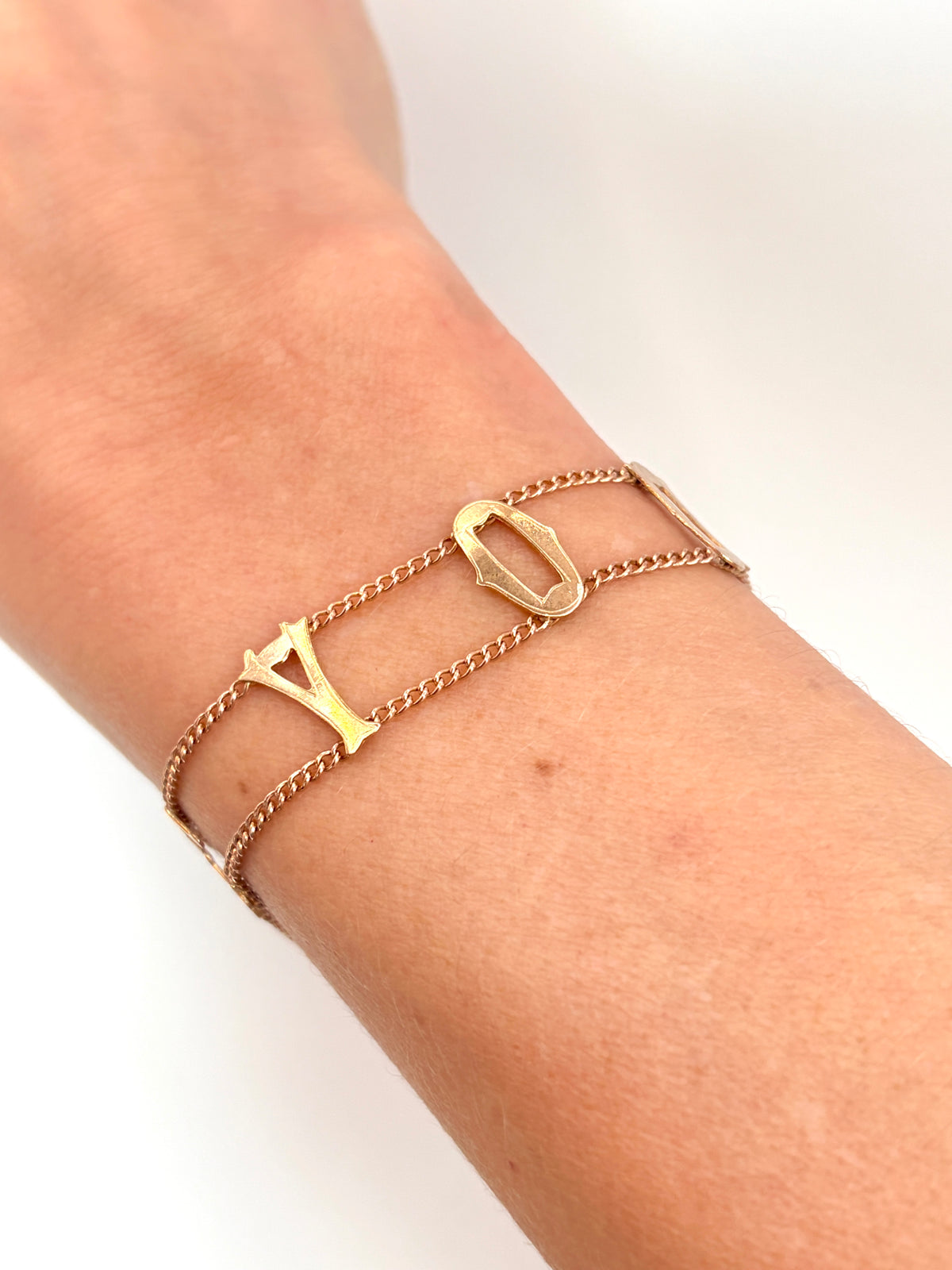 Romantic Vintage, 9ct Gold 'I Love You' Bracelet, Hallmarked London 1973