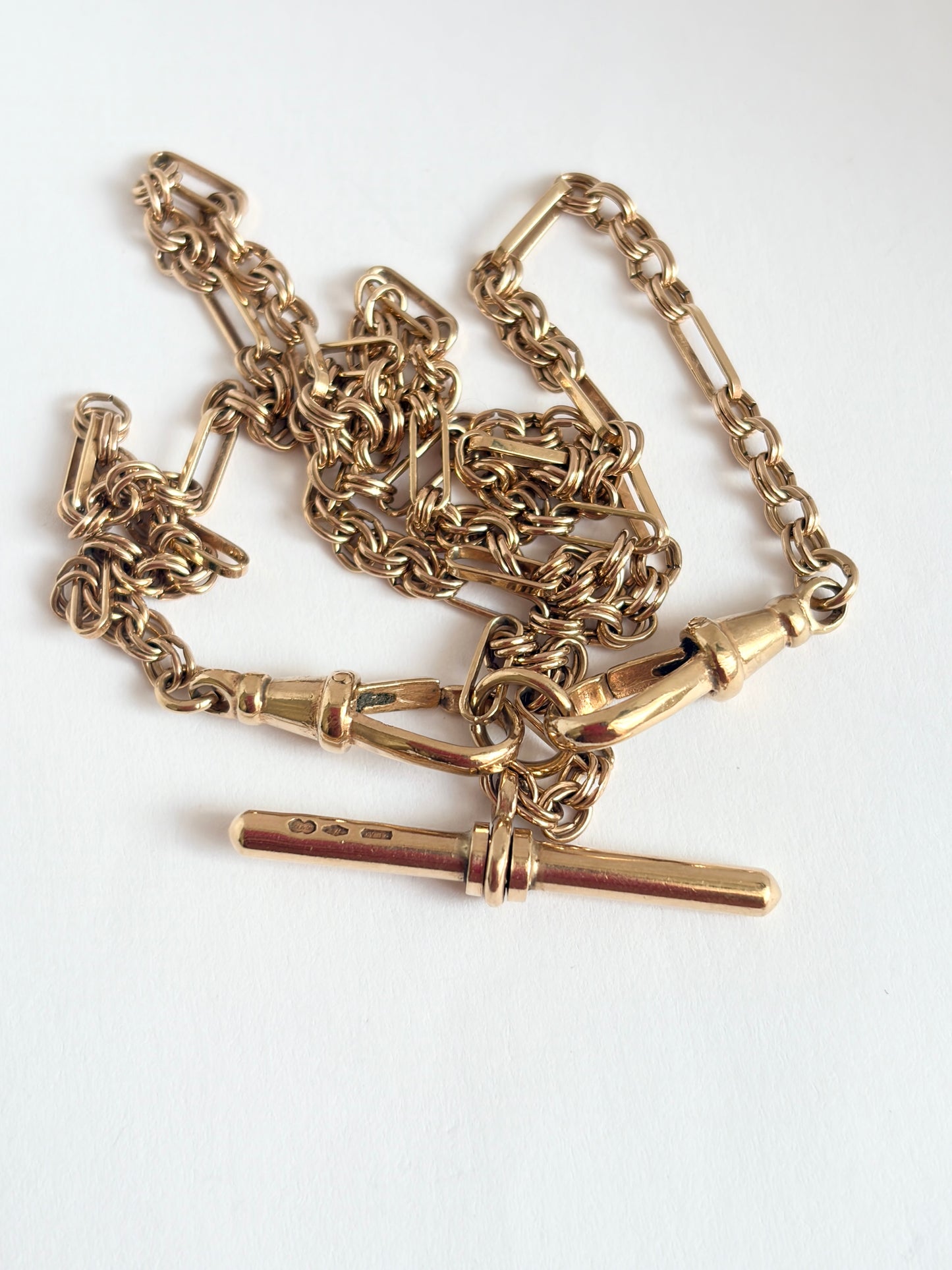 Vintage, 9ct Gold Unoaerre, Albert Chain, 18 inches long, 14g