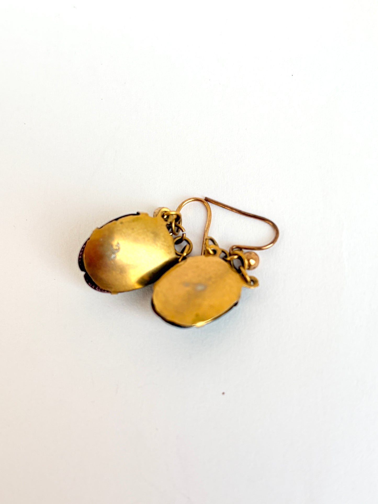 Victorian, 9ct Gold Scarab Beetle Earrings