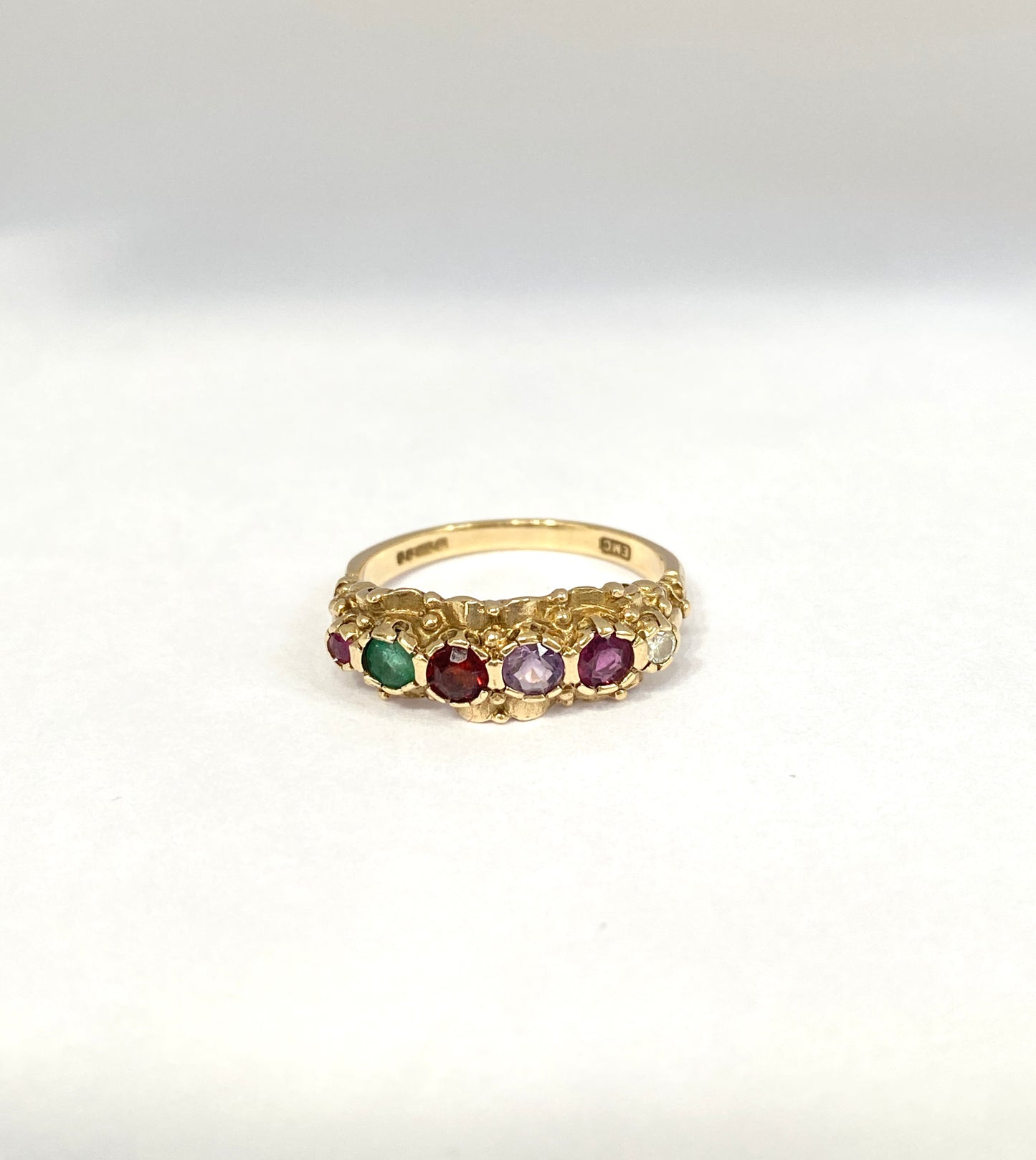 9ct Gold, Vintage 'Regard' Acrostic, Multigem Ring