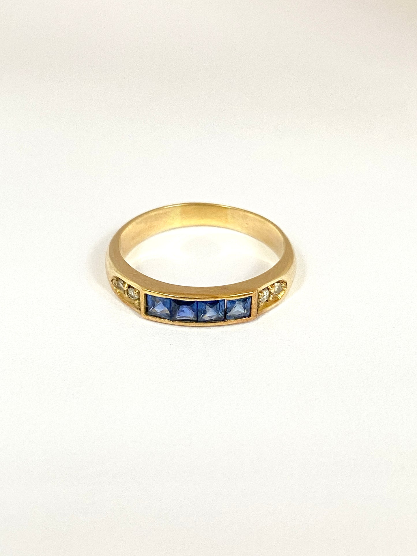 Vintage, Art Deco, 18ct Gold, Sapphire and Diamond Stacking Ring