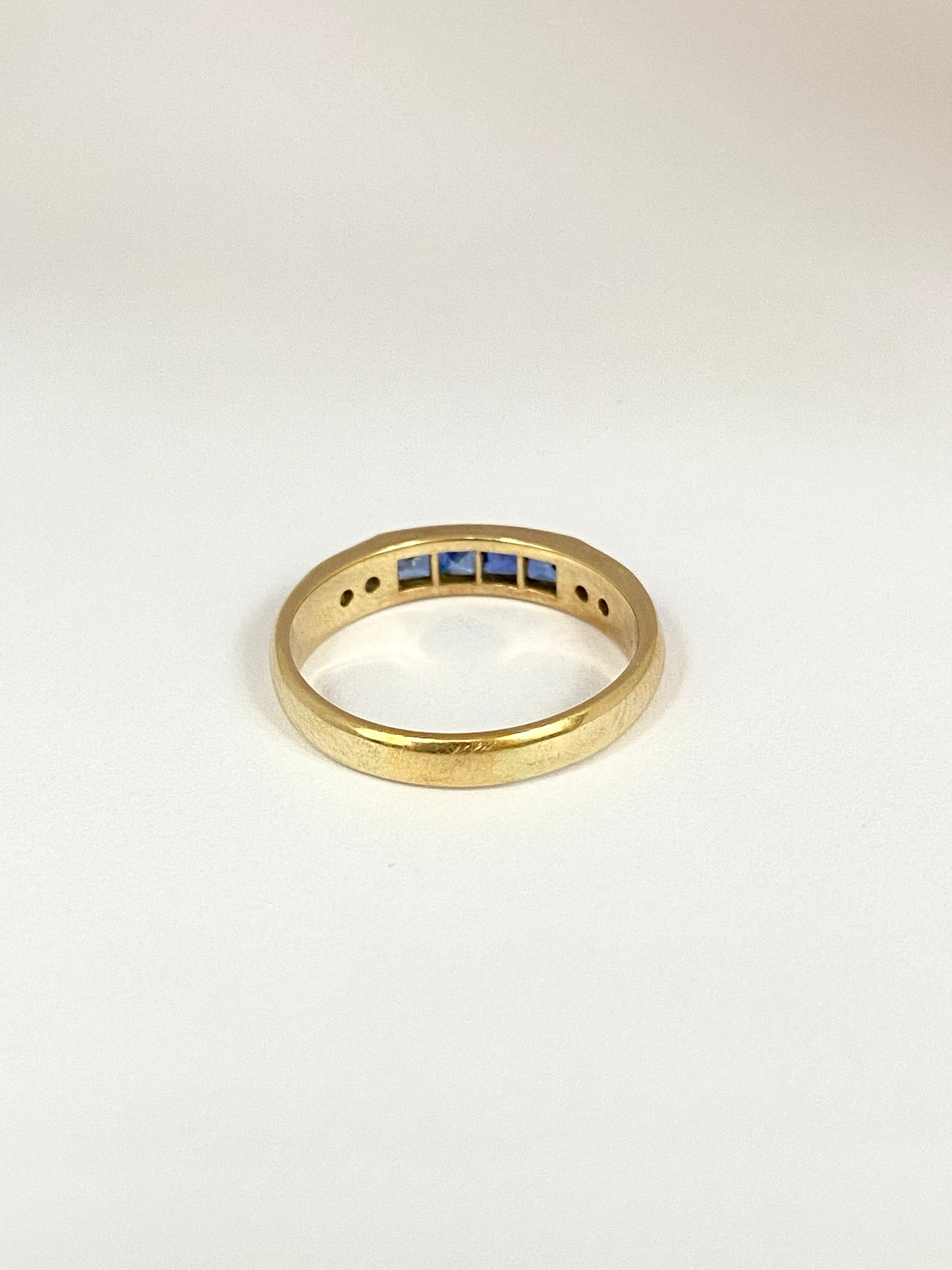 Vintage, Art Deco, 18ct Gold, Sapphire and Diamond Stacking Ring