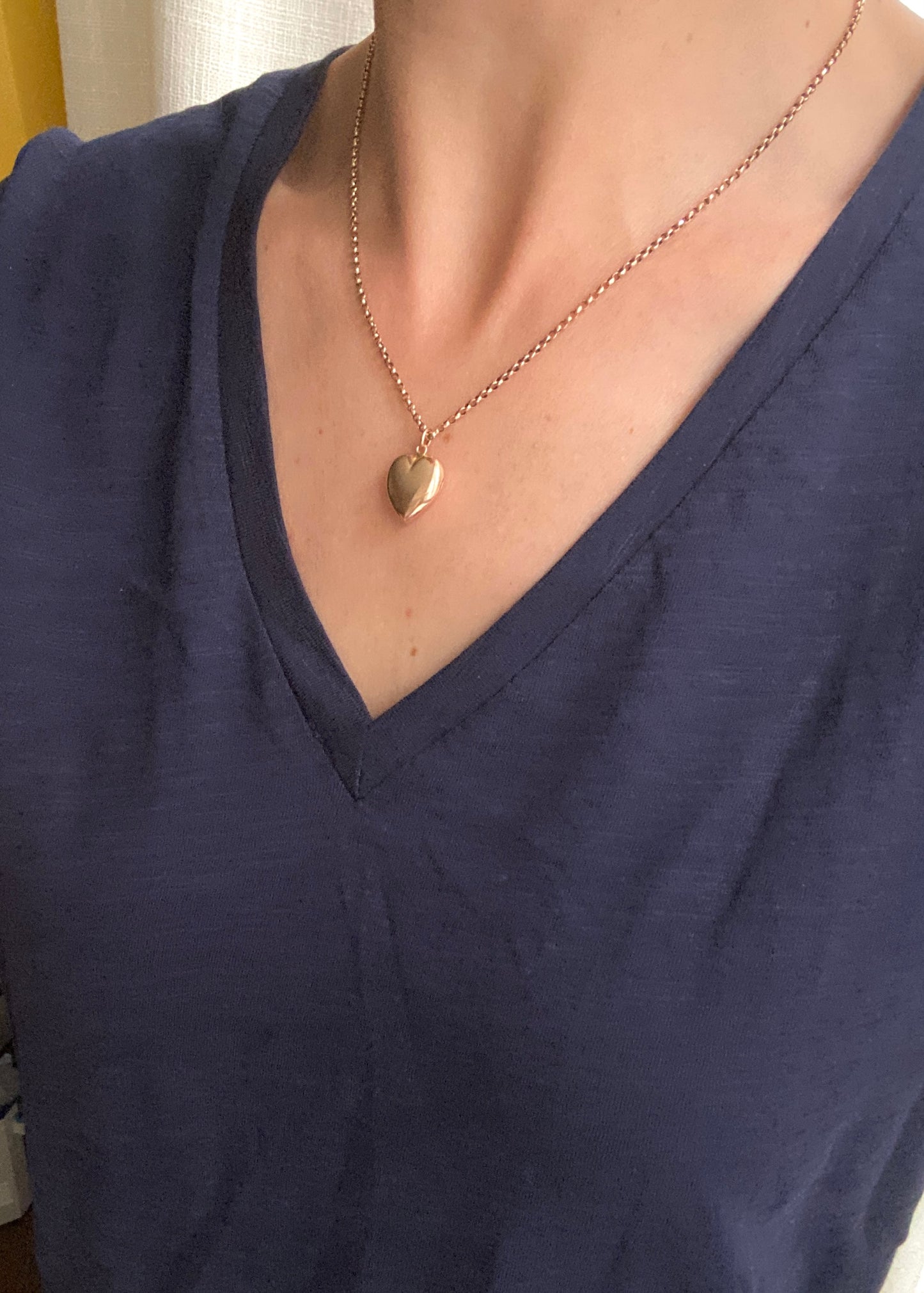 Antique, Victorian, 9ct Gold Puffy Heart Locket with 9ct Gold Chain, Hallmarked, Chester, 1901