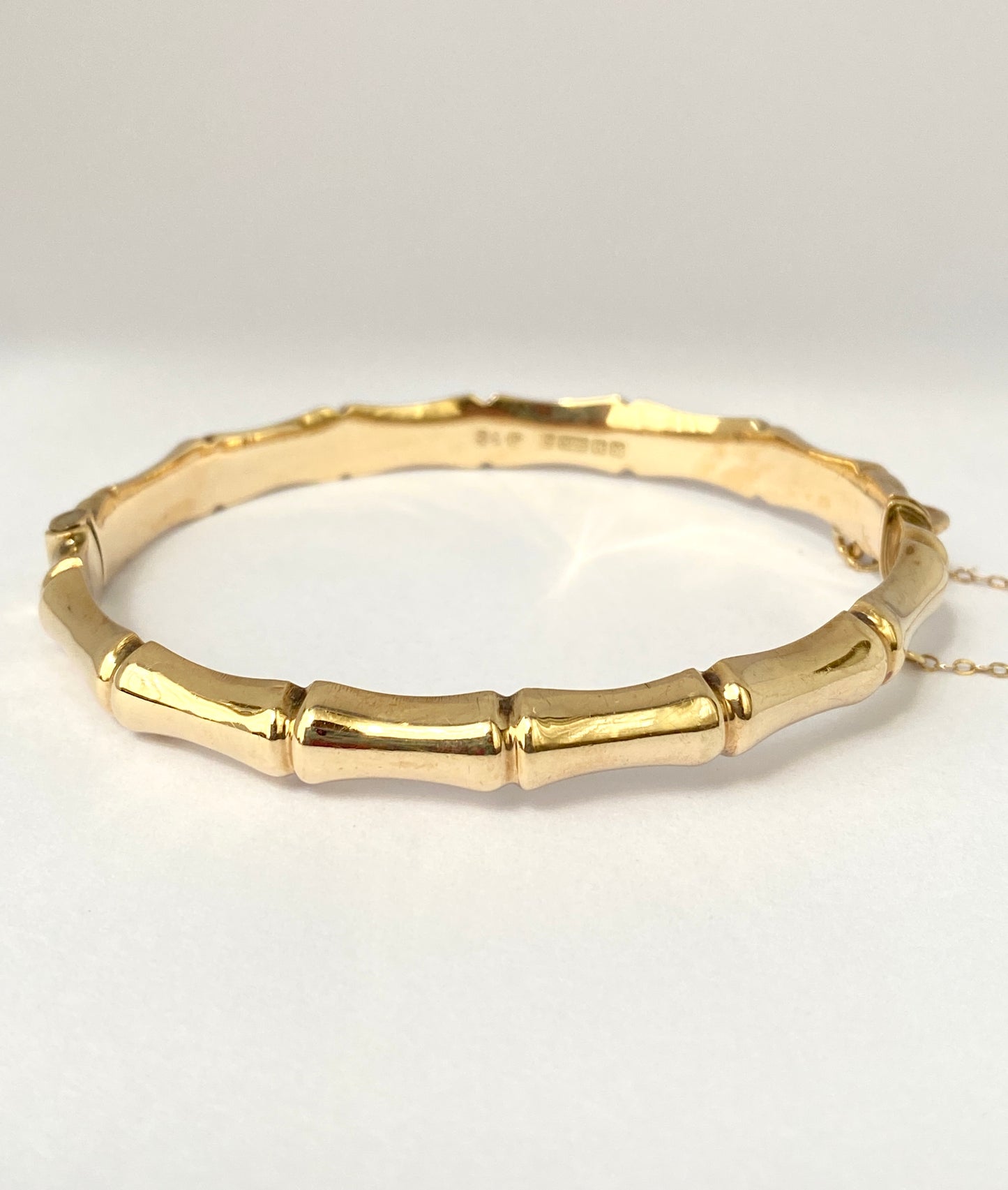 Vintage, 9ct Gold Bamboo Bangle (14.6g) Hallmarked, 9ct Gold, Birmingham, 1973