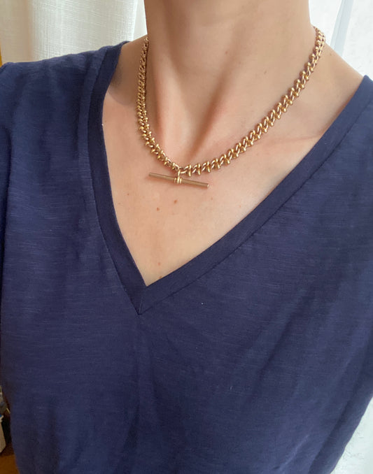 16 inch, Antique, Fancy Link Pinchbeck Watch Chain (42.85g)