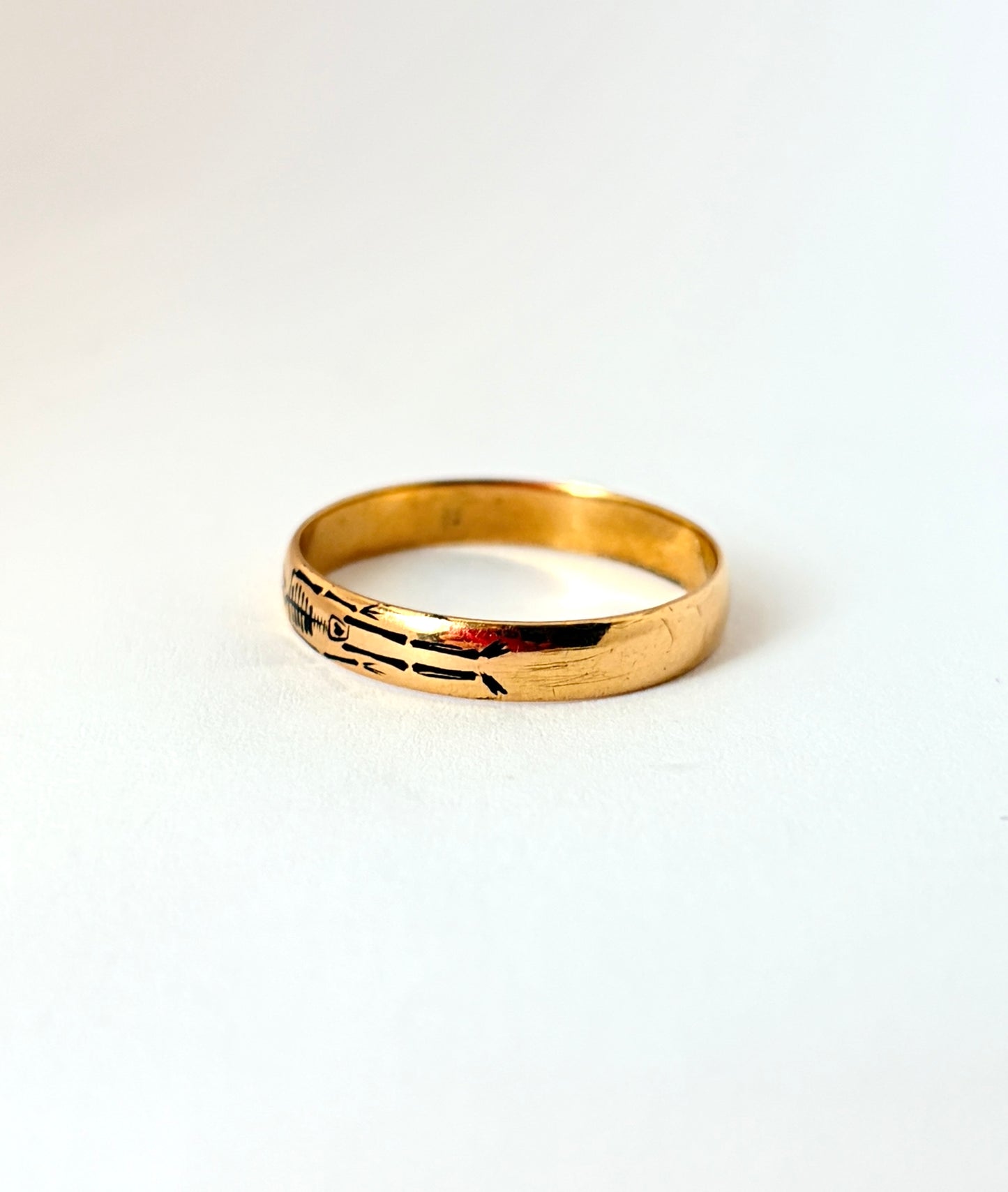 Antique, 22ct Gold Momento Mori Ring, Hallmarked, 22ct Gold, London 1894