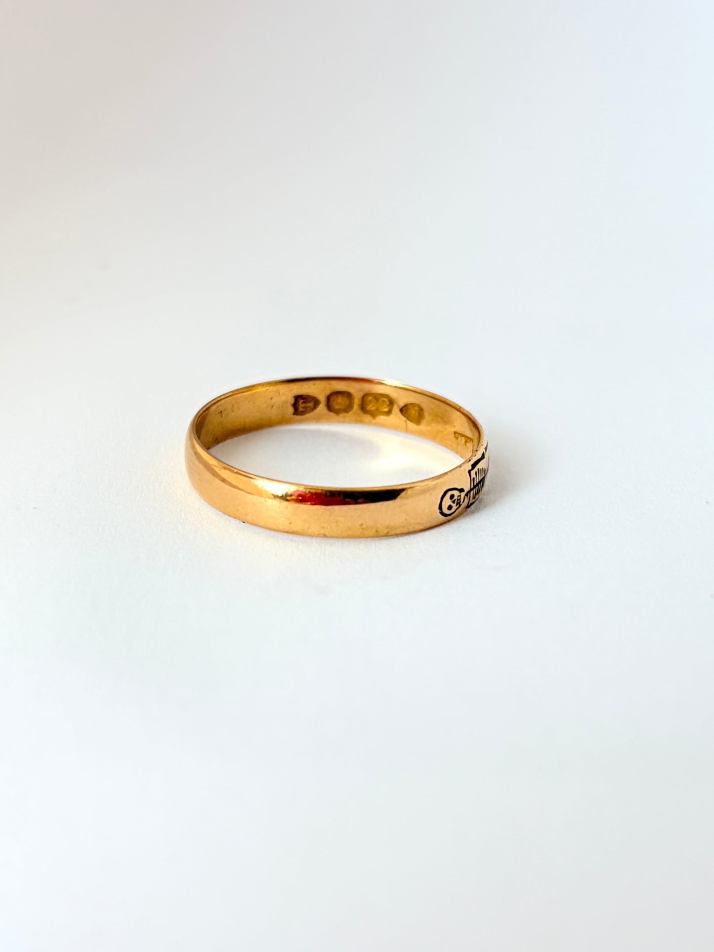 Antique, 22ct Gold Momento Mori Ring, Hallmarked, 22ct Gold, London 1894