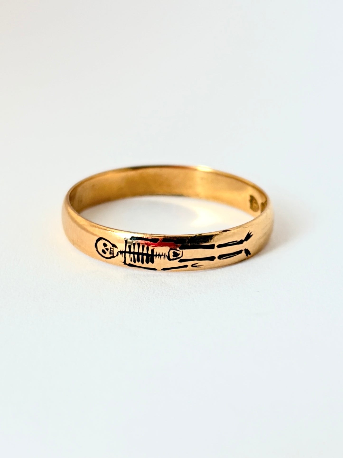 Antique, 22ct Gold Momento Mori Ring, Hallmarked, 22ct Gold, London 1894