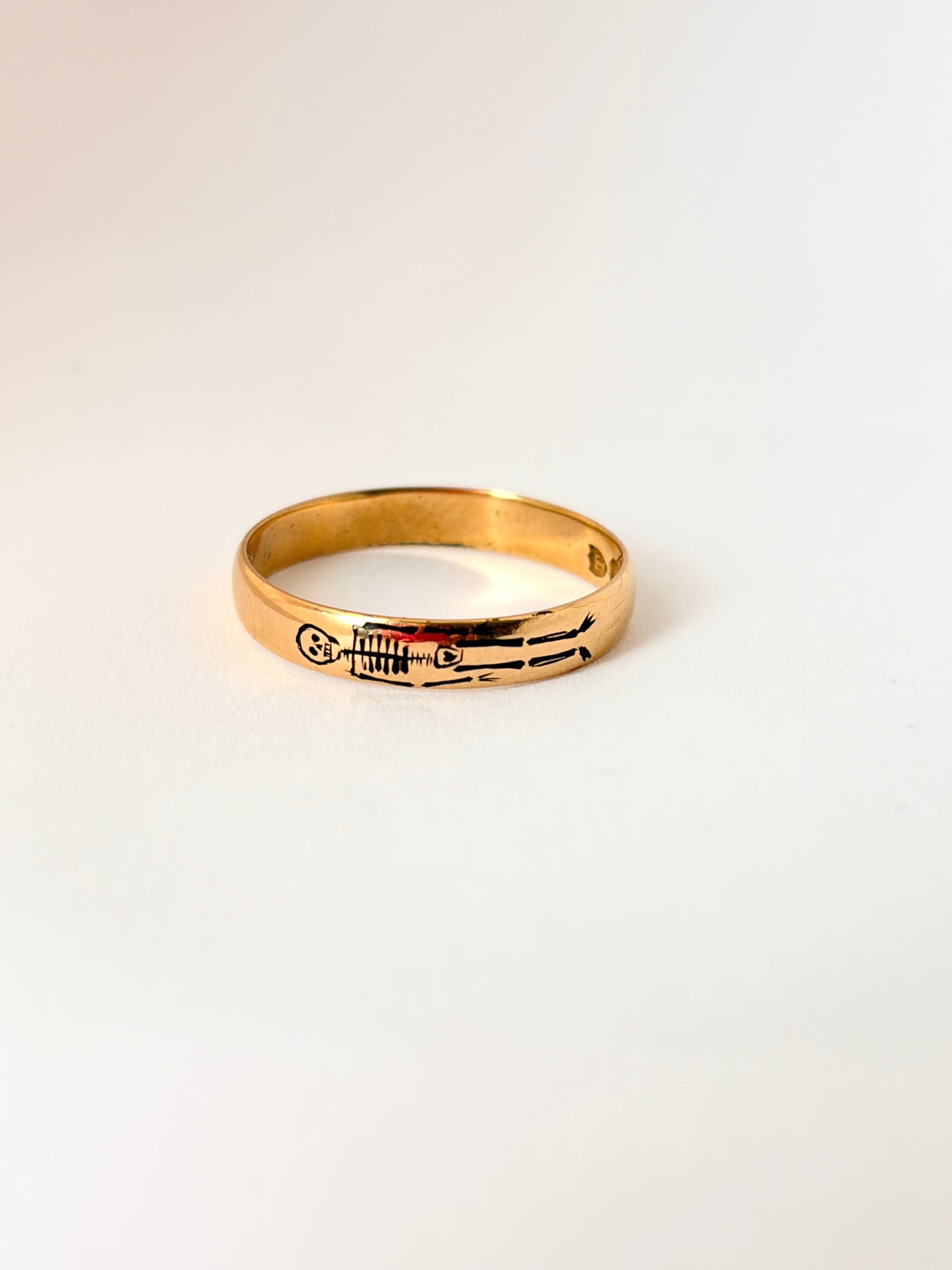 Antique, 22ct Gold Momento Mori Ring, Hallmarked, 22ct Gold, London 1894