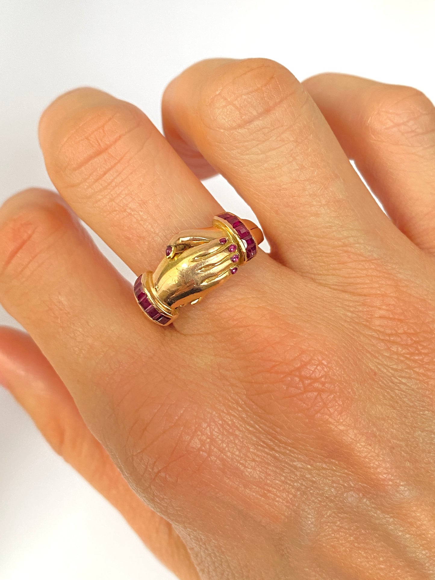 14ct Gold, Rare Vintage, Fede/Gimmel Opening Ring