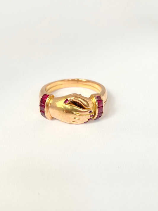 14ct Gold, Rare Vintage, Fede/Gimmel Opening Ring