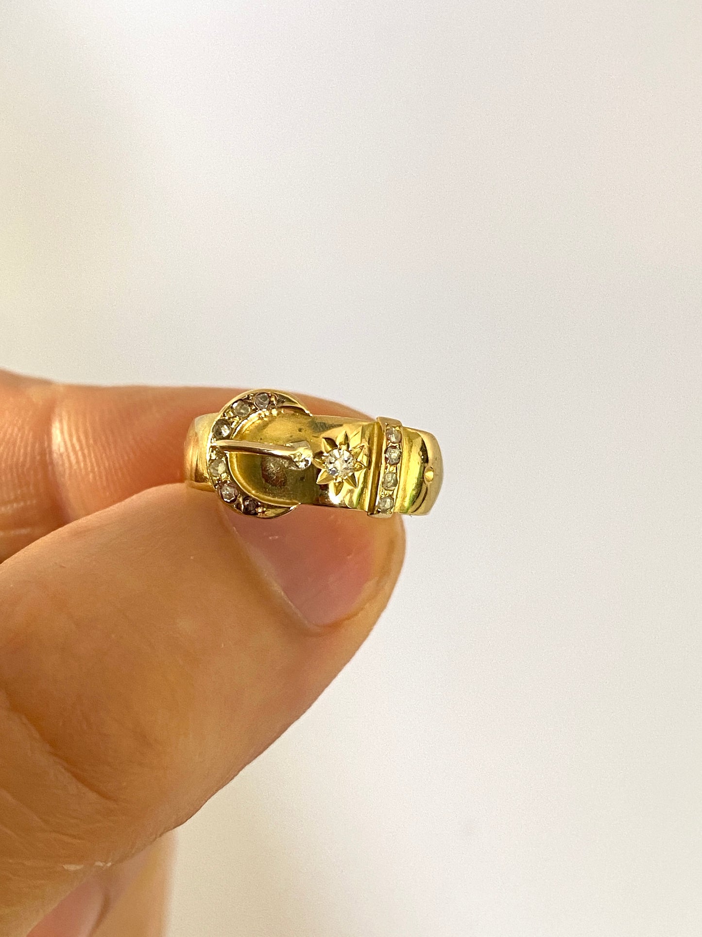 Unique, 18ct Gold, Victorian, Rose Cut Diamond, Hallmarked 18ct Gold, Chester and 1898