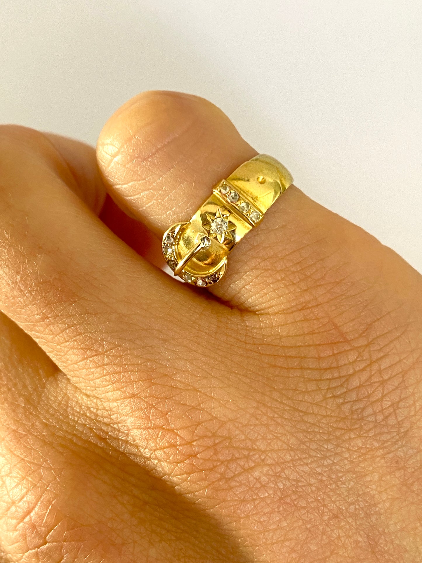 Unique, 18ct Gold, Victorian, Rose Cut Diamond, Hallmarked 18ct Gold, Chester and 1898