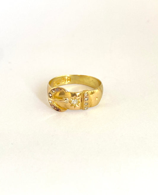 Unique, 18ct Gold, Victorian, Rose Cut Diamond, Hallmarked 18ct Gold, Chester and 1898