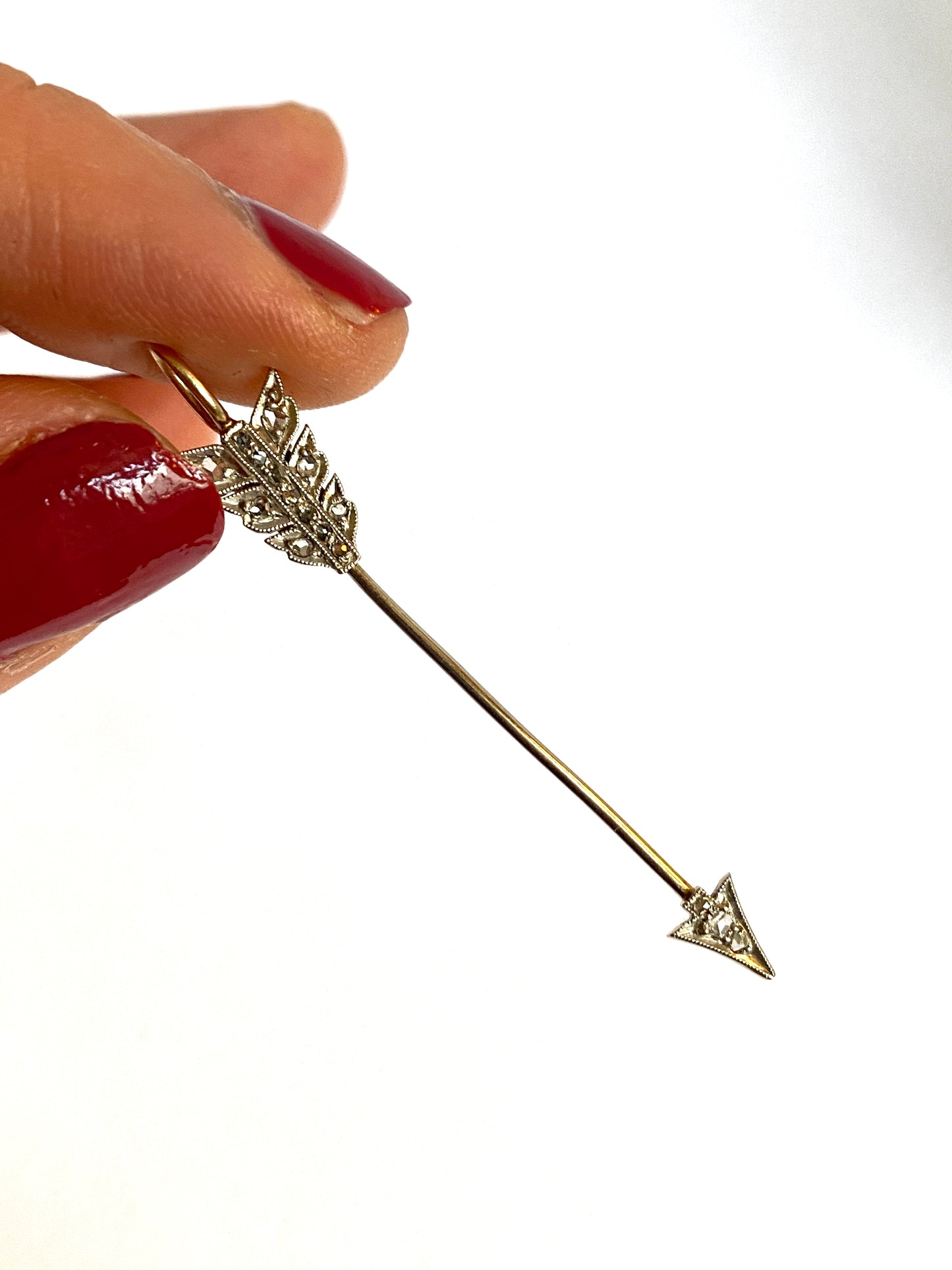 Antique Victorian, Silver and Diamond Arrow Brooch/Pendant