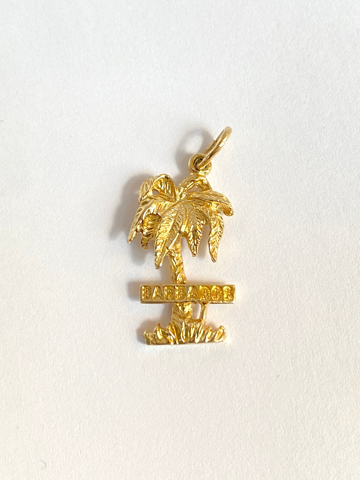 14k Yellow Gold Barbados Palm Tree Charm