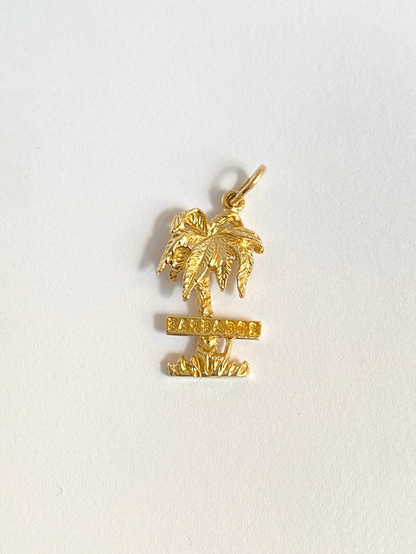 14k Yellow Gold Barbados Palm Tree Charm