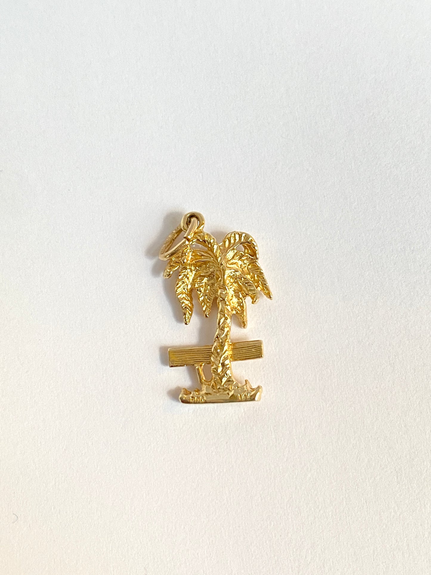 14k Yellow Gold Barbados Palm Tree Charm