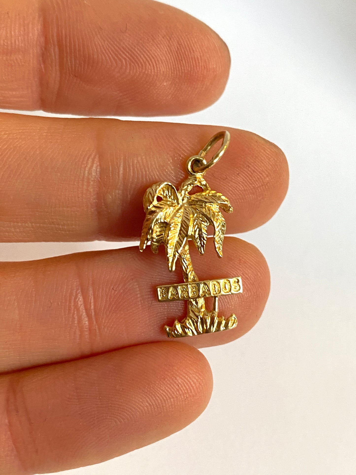 14k Yellow Gold Barbados Palm Tree Charm