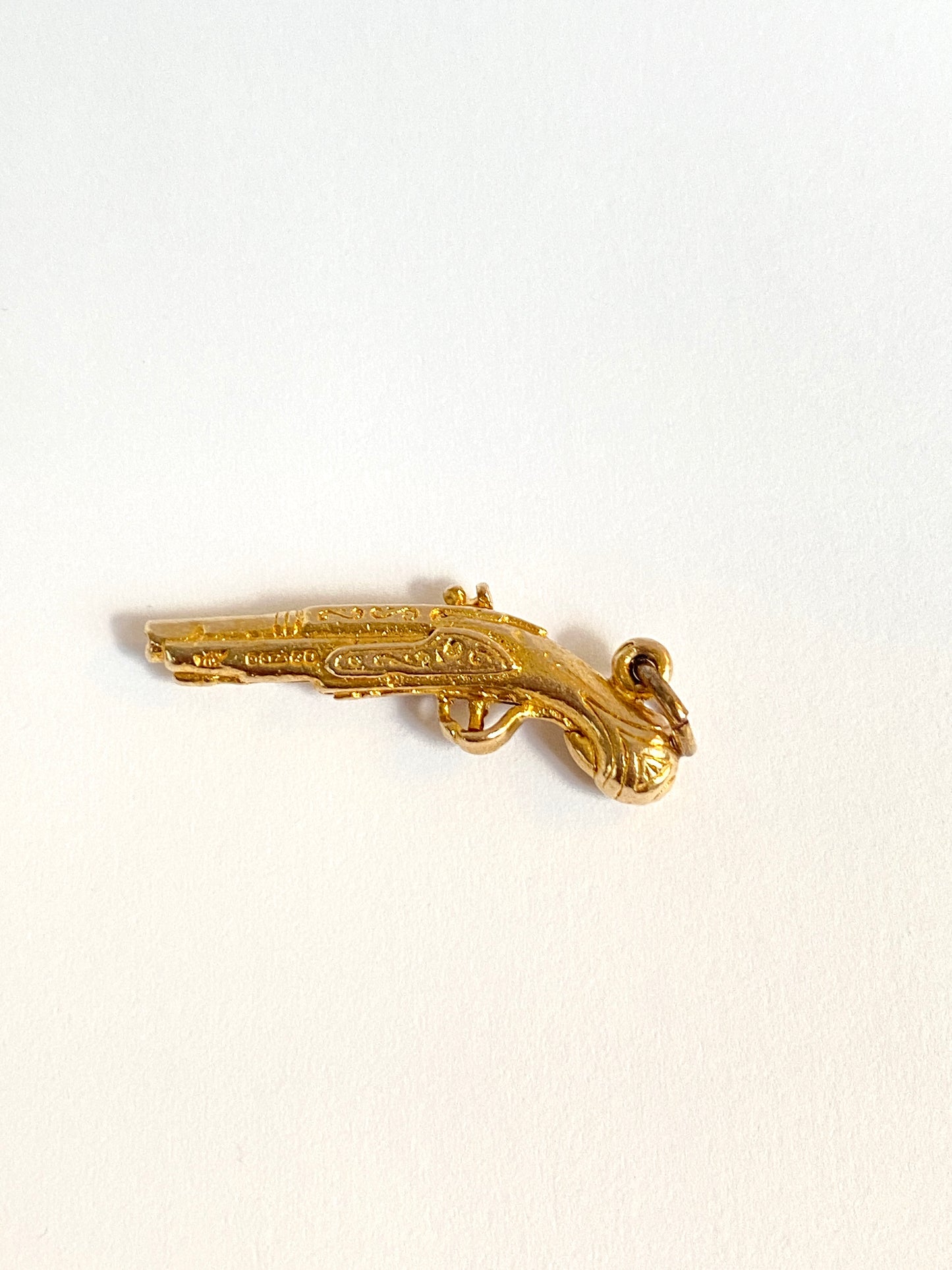 Vintage Flintlock Pistol Gun Charm/Pendant, Hallmarked Birmingham, 1964