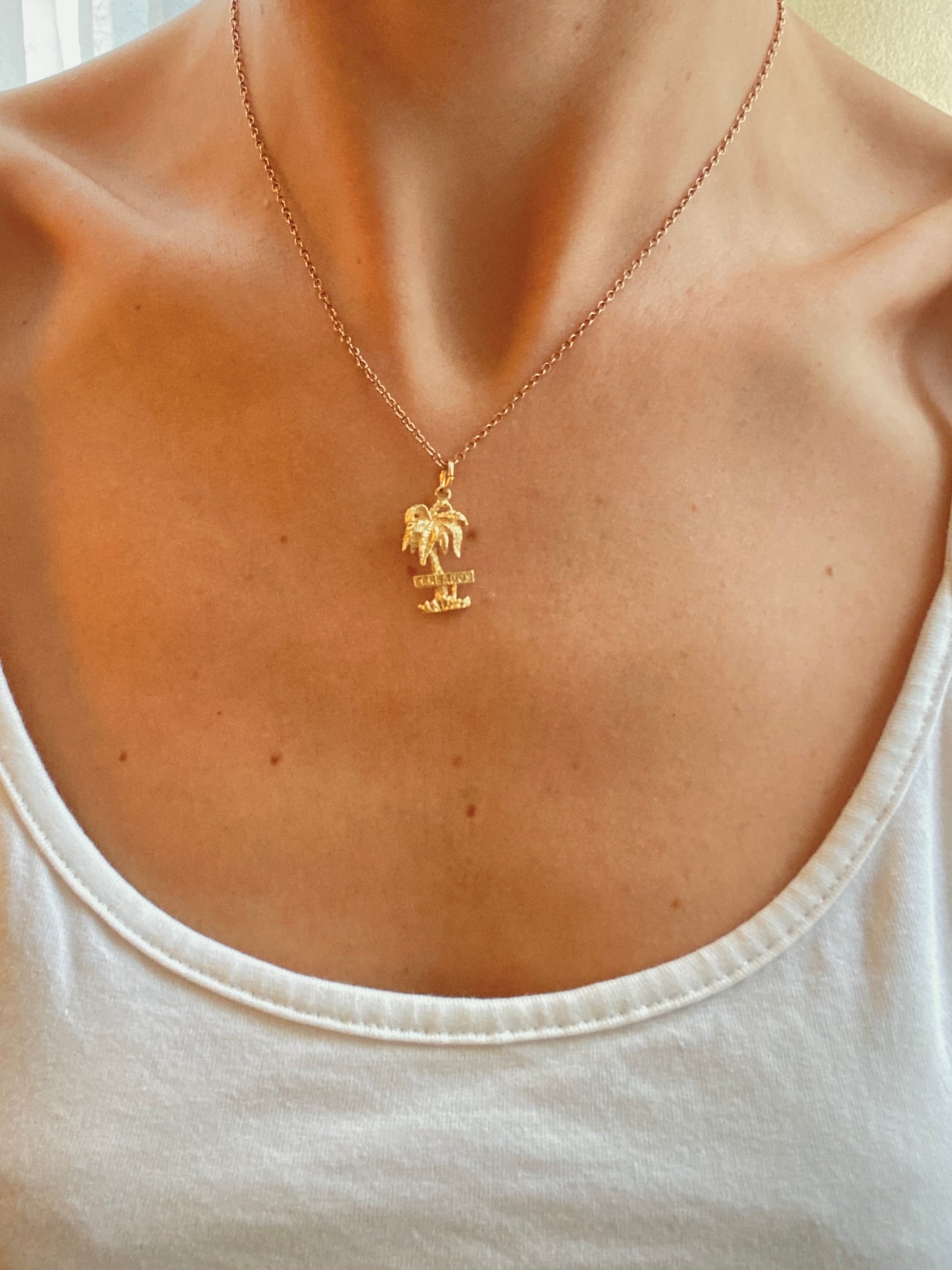 14k Yellow Gold Barbados Palm Tree Charm