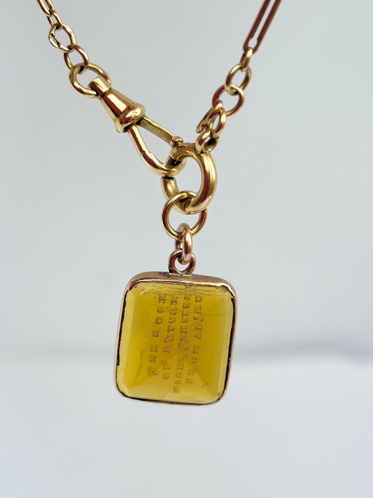 Antique 9ct Gold Intaglio, 'The Hope of Return Takes the Sting from Adieu'