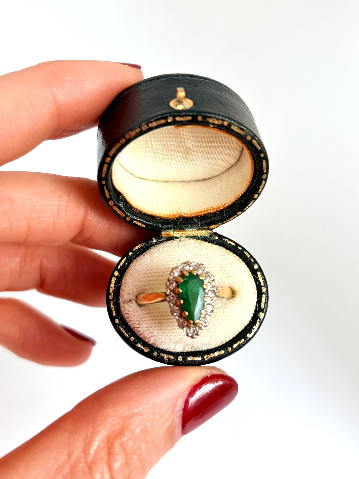 Vintage, 18 Gold, Emerald and Diamond Engagement Ring, London 1978