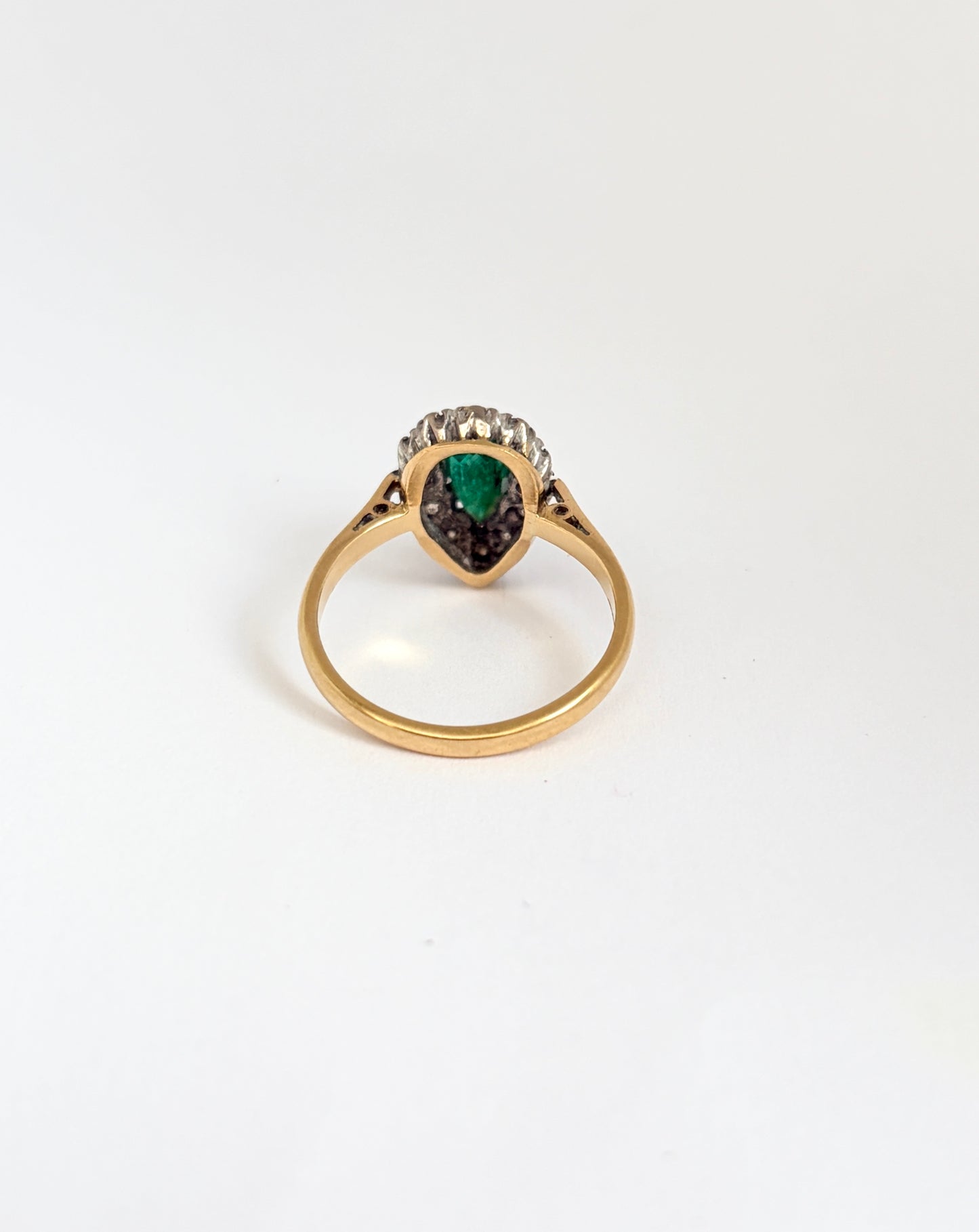 Vintage, 18 Gold, Emerald and Diamond Engagement Ring, London 1978