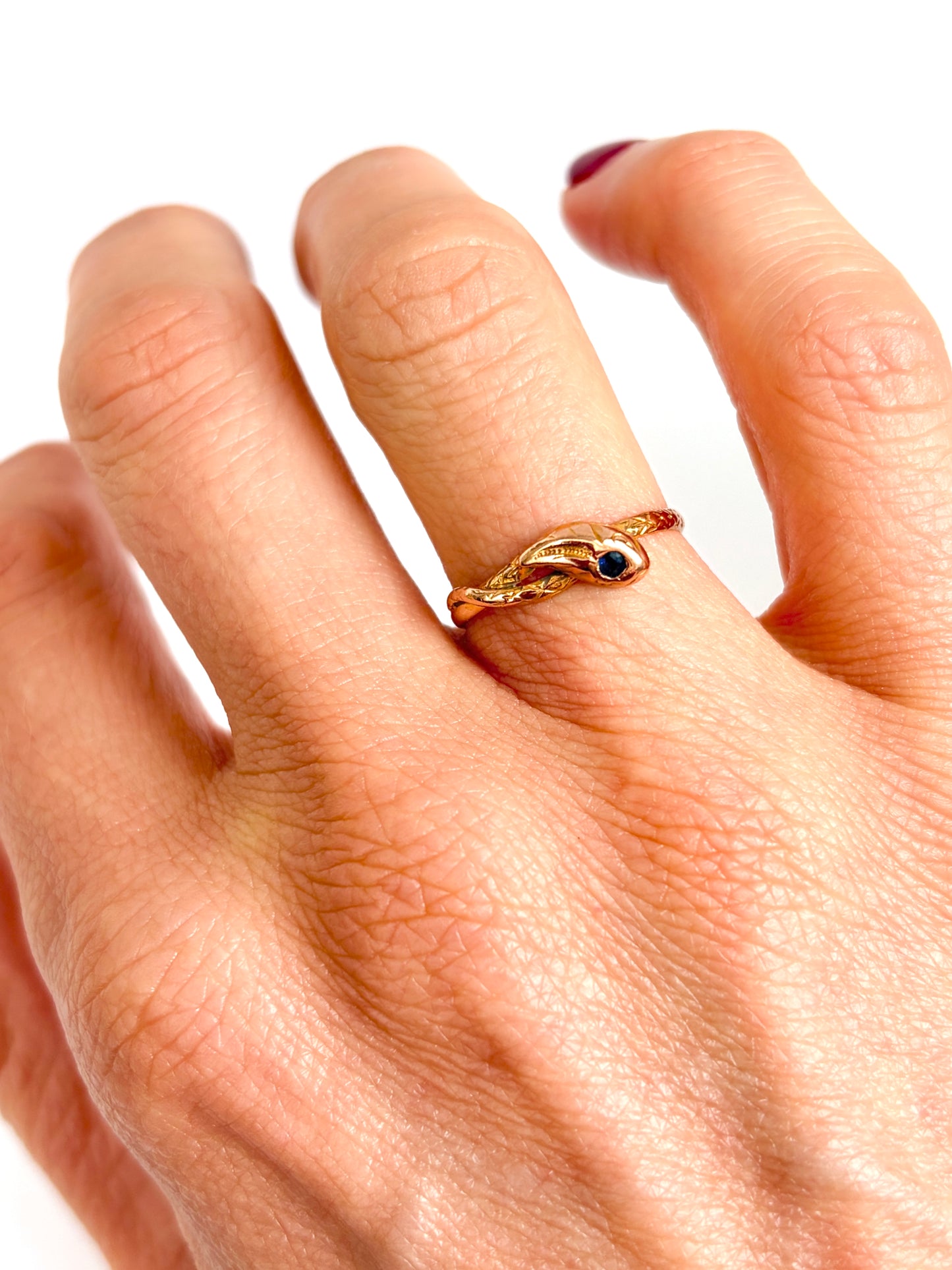 French, Hallmarked, Vintage, 18ct Gold Snake Ring
