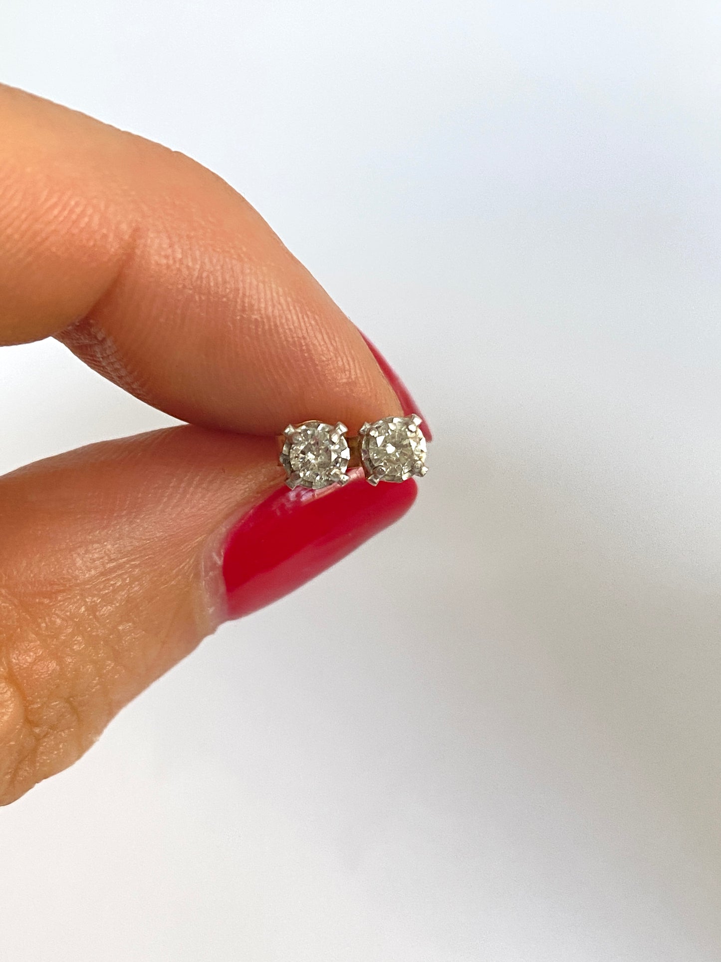 Vintage, 9ct Gold Yellow Gold and Platinum Earring Studs