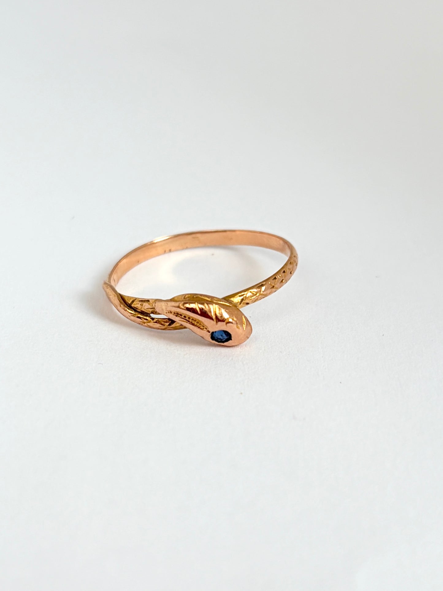 French, Hallmarked, Vintage, 18ct Gold Snake Ring