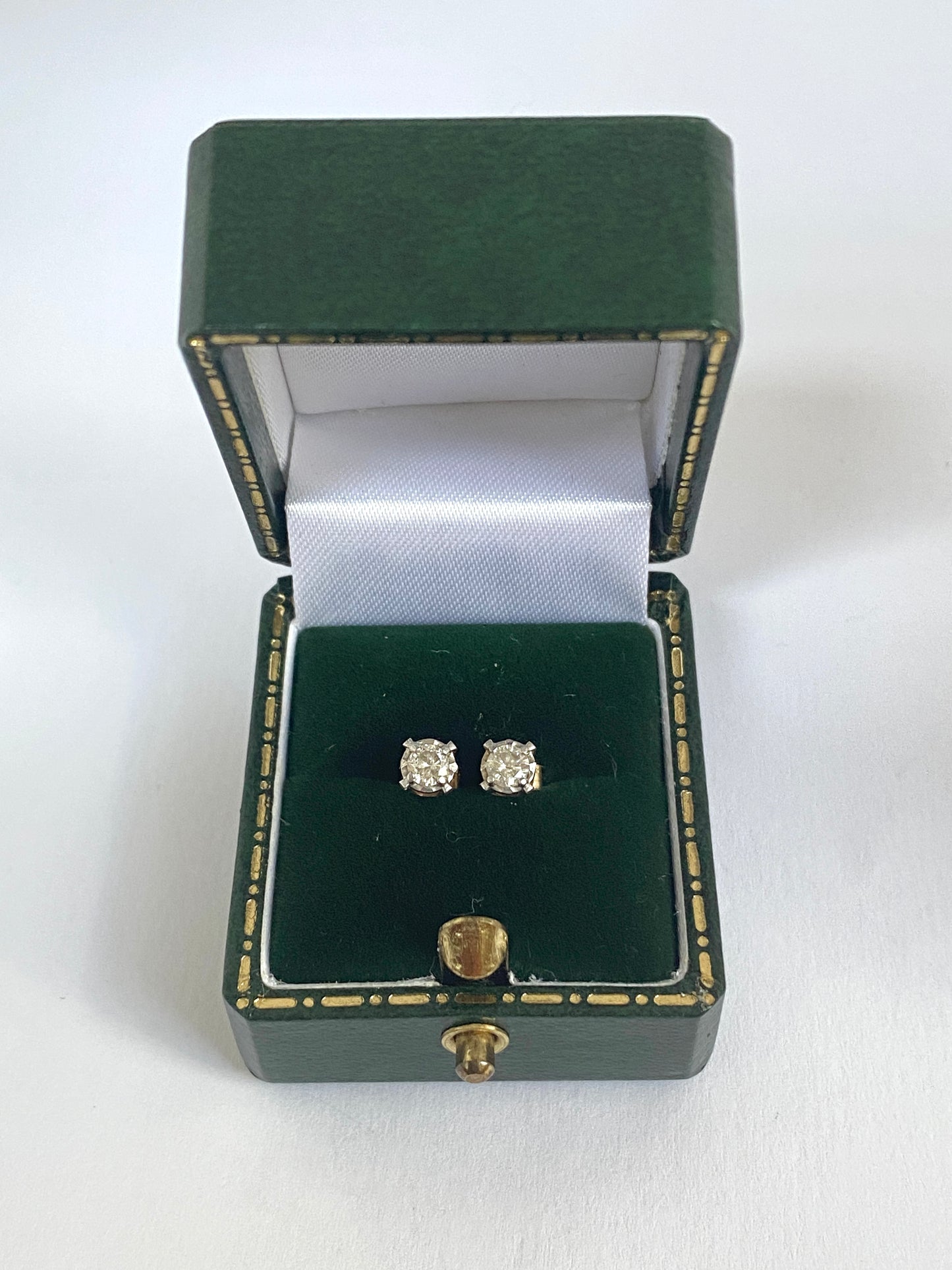 Vintage, 9ct Gold Yellow Gold and Platinum Earring Studs