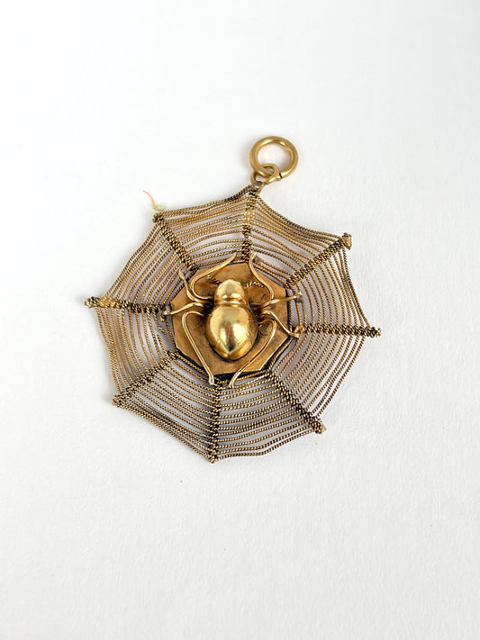 Art Deco, 14ct Gold Spiders Web Pendant, Hallmarked, 3.06g