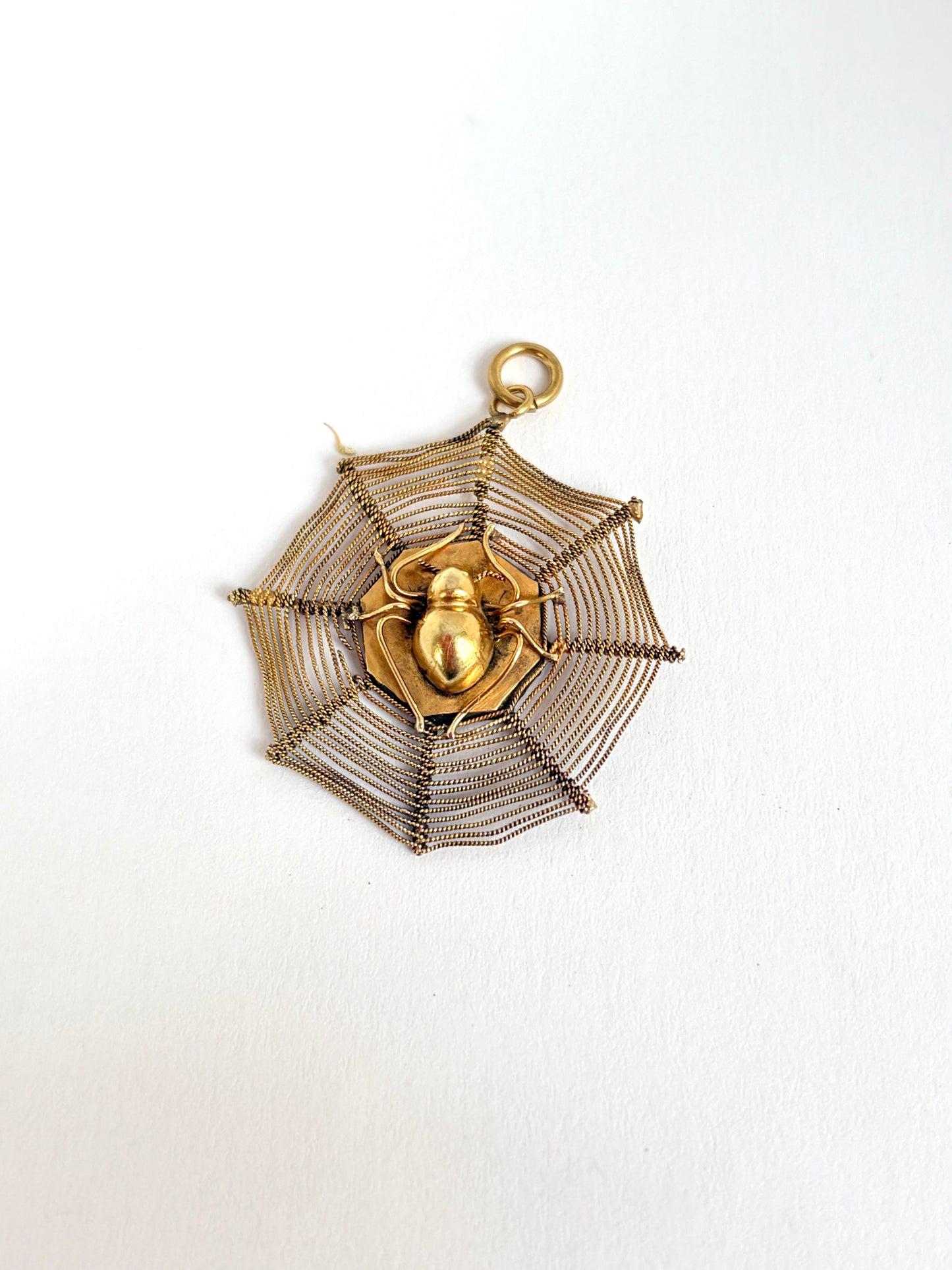 Art Deco, 14ct Gold Spiders Web Pendant, Hallmarked, 3.06g
