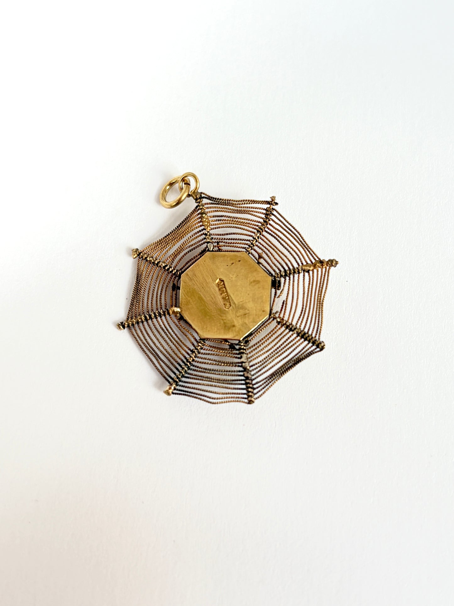 Art Deco, 14ct Gold Spiders Web Pendant, Hallmarked, 3.06g