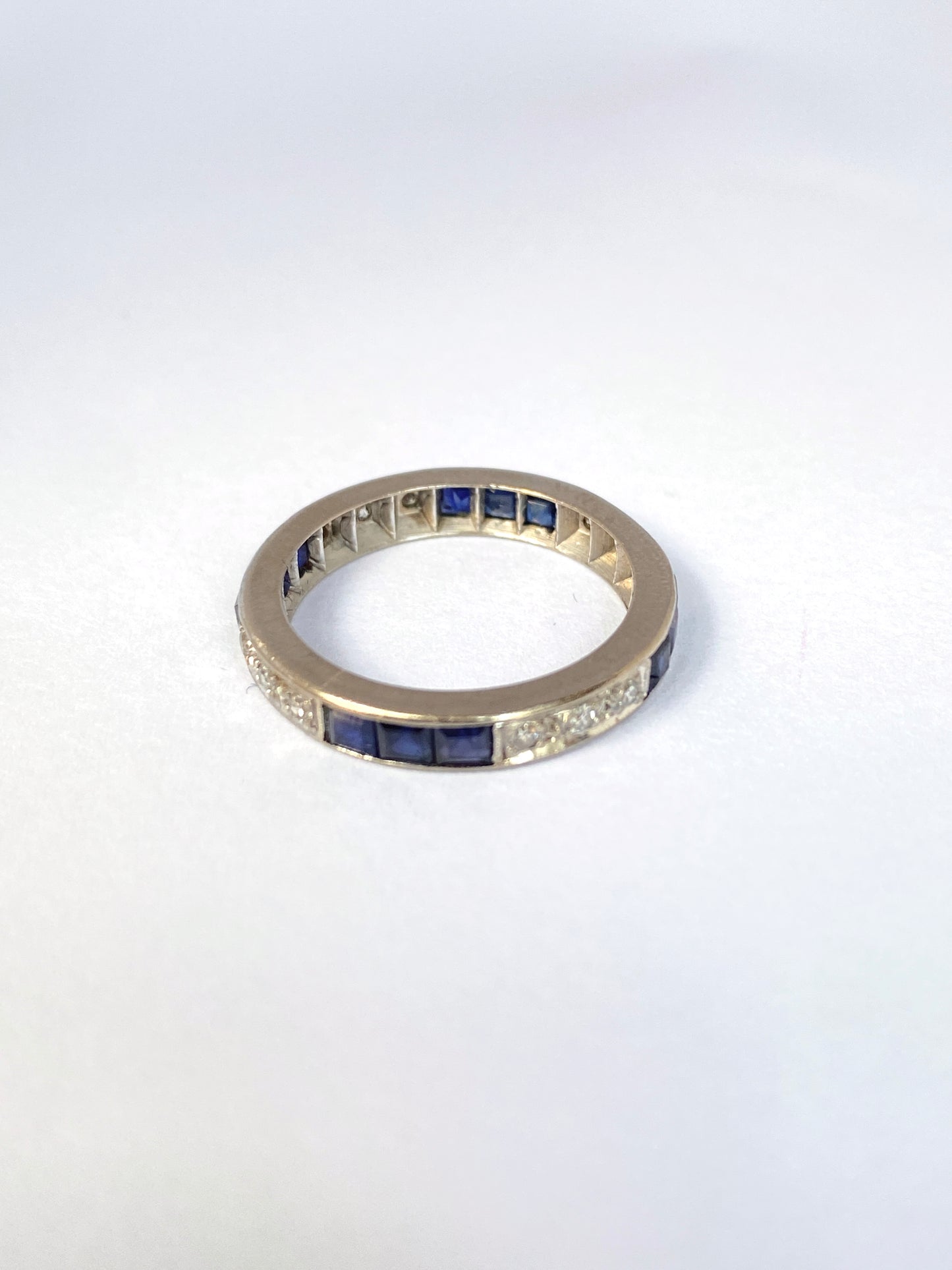 VIntage, Art Deco, 18ct Gold, Sapphire and Diamond Eternity Ring
