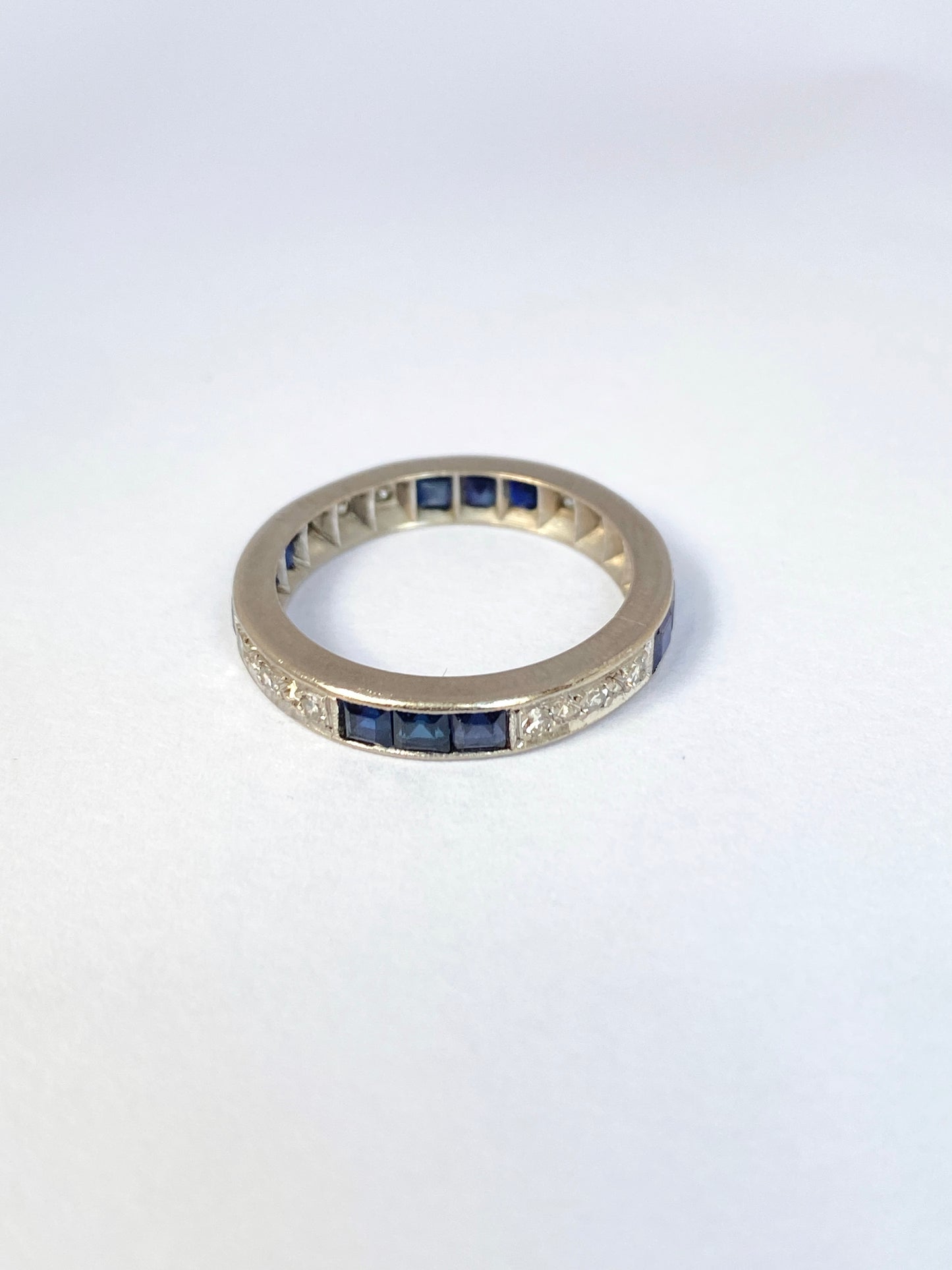 VIntage, Art Deco, 18ct Gold, Sapphire and Diamond Eternity Ring