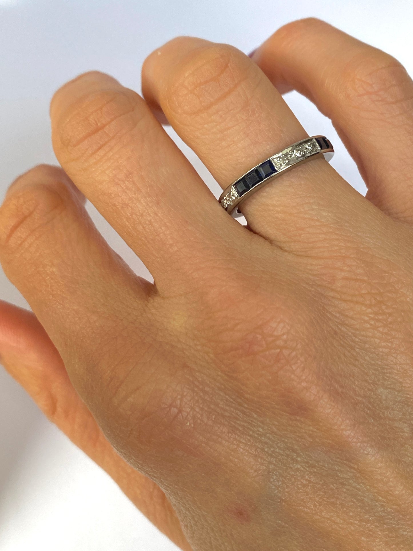 VIntage, Art Deco, 18ct Gold, Sapphire and Diamond Eternity Ring