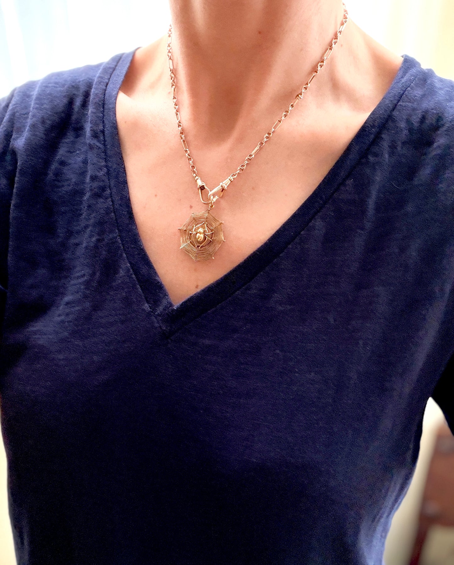 Art Deco, 14ct Gold Spiders Web Pendant, Hallmarked, 3.06g