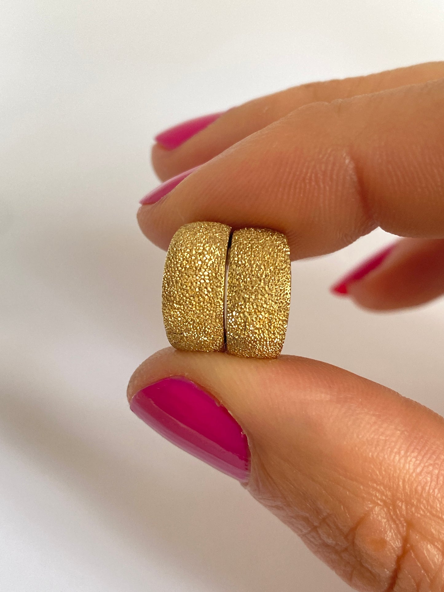 Fabulous, Vintage, Textured 9ct Gold Huggie Earrings, 4.53g